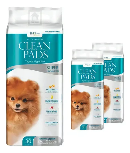 Tapete Higiênico Pet Home Solution Clean Pads - todas as opções de Unidades por kit e Dimensões